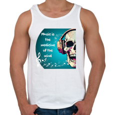 PRINTFASHION Music is the medicine - Férfi atléta - Fehér