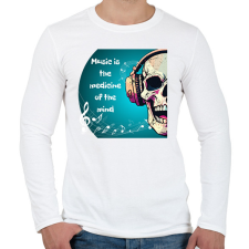 PRINTFASHION Music is the medicine - Férfi hosszú ujjú póló - Fehér férfi póló