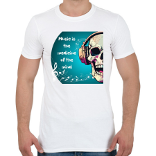 PRINTFASHION Music is the medicine - Férfi póló - Fehér férfi póló