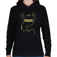PRINTFASHION music - Női kapucnis pulóver - Fekete