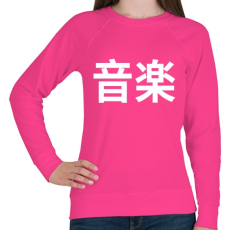 PRINTFASHION Music white - Női pulóver - Fukszia