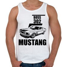 PRINTFASHION mustang boss 302 - Férfi atléta - Fehér atléta, trikó