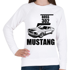 PRINTFASHION mustang boss 302 - Női pulóver - Fehér
