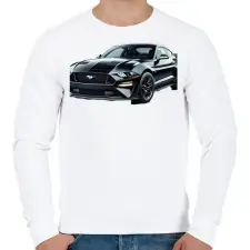 PRINTFASHION Mustang  - Férfi pulóver - Fehér férfi pulóver, kardigán