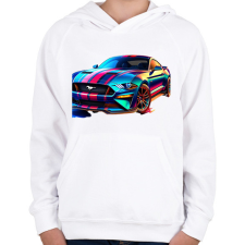 PRINTFASHION Mustang  - Gyerek kapucnis pulóver - Fehér gyerek pulóver, kardigán