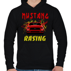 PRINTFASHION MUSTANG RACING 2 - Férfi kapucnis pulóver - Fekete