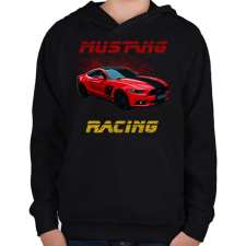 PRINTFASHION mustang racing - Gyerek kapucnis pulóver - Fekete gyerek pulóver, kardigán