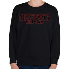 PRINTFASHION Mustang Things - Gyerek pulóver - Fekete