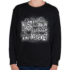 PRINTFASHION Muszáj innom mert a feleségem gyűjti az üvegeket - Fehér - Gyerek pulóver - Fekete gyerek pulóver, kardigán