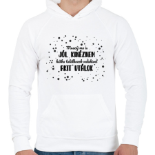 PRINTFASHION Muszáj ma is jól kinéznem - Férfi kapucnis pulóver - Fehér férfi pulóver, kardigán