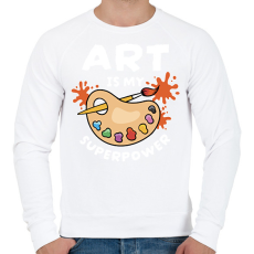 PRINTFASHION Művészet a szupererőm - Férfi pulóver - Fehér