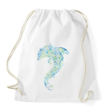 PRINTFASHION Művészi delfin - Sportzsák, Tornazsák - Fehér tornazsák