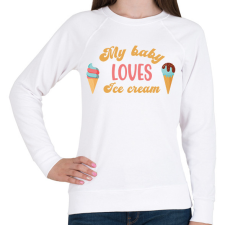 PRINTFASHION My baby loves ice cream - Pregnant - Női pulóver - Fehér női pulóver, kardigán