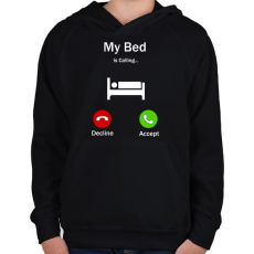 PRINTFASHION My bed - Gyerek kapucnis pulóver - Fekete