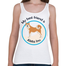 PRINTFASHION My best friend - Akita Inu - Női atléta - Fehér