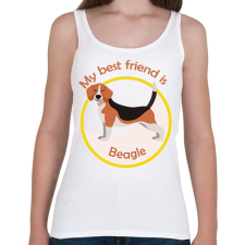 PRINTFASHION My best friend - Beagle - Női atléta - Fehér női trikó