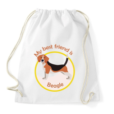 PRINTFASHION My best friend - Beagle - Sportzsák, Tornazsák - Fehér tornazsák