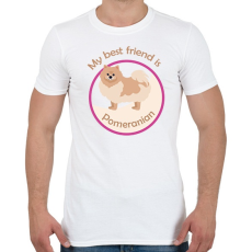 PRINTFASHION My best friend - Pomeranian - Férfi póló - Fehér