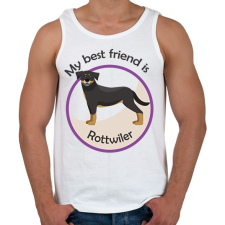 PRINTFASHION My best friend - Rottwiler - Férfi atléta - Fehér atléta, trikó