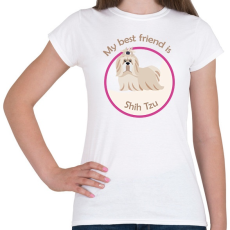 PRINTFASHION My best friend - Shih Tzu - Női póló - Fehér