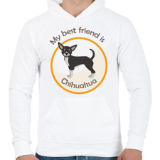 PRINTFASHION My best frined - Chihuahua - Férfi kapucnis pulóver - Fehér női pulóver, kardigán