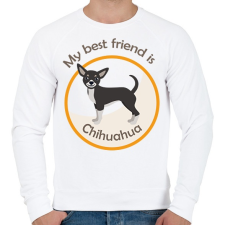 PRINTFASHION My best frined - Chihuahua - Férfi pulóver - Fehér férfi pulóver, kardigán