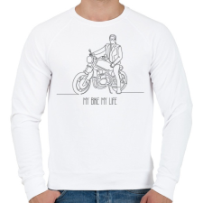 PRINTFASHION My bike my life - Férfi pulóver - Fehér férfi pulóver, kardigán