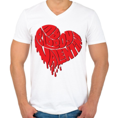 PRINTFASHION My Bloody Valentine - Férfi V-nyakú póló - Fehér