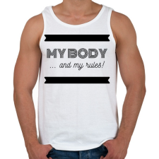 PRINTFASHION My body and my rules - Férfi atléta - Fehér atléta, trikó