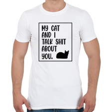 PRINTFASHION My cat and I - black - Férfi póló - Fehér férfi póló