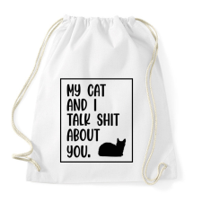 PRINTFASHION My cat and I - black - Sportzsák, Tornazsák - Fehér tornazsák