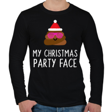 PRINTFASHION MY CHRISTMAS PARTY FACE - Férfi hosszú ujjú póló - Fekete