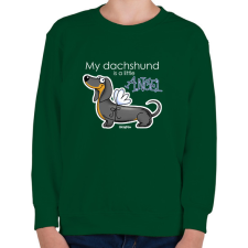 PRINTFASHION "My dachshund is a little ANGEL" - Gyerek pulóver - Sötétzöld gyerek pulóver, kardigán