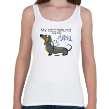 PRINTFASHION "My dachshund is a little ANGEL"  - Női atléta - Fehér női trikó