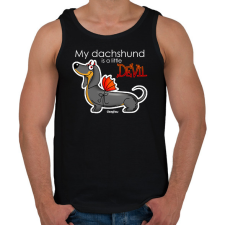 PRINTFASHION "My dachshund is a little DEVIL" - Férfi atléta - Fekete atléta, trikó