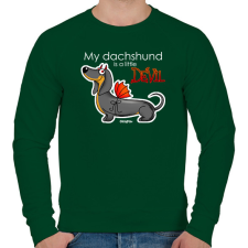 PRINTFASHION "My dachshund is a little DEVIL" - Férfi pulóver - Sötétzöld férfi pulóver, kardigán