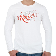 PRINTFASHION My dad rocks - Férfi hosszú ujjú póló - Fehér férfi póló