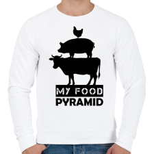 PRINTFASHION My food pyramid - Férfi pulóver - Fehér férfi pulóver, kardigán