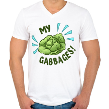 PRINTFASHION My Gabbages! - Avatar - Férfi V-nyakú póló - Fehér férfi póló