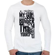 PRINTFASHION My Gun is BIGGER than yours - Férfi hosszú ujjú póló - Fehér férfi póló