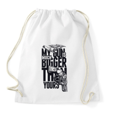 PRINTFASHION My Gun is BIGGER than yours - Sportzsák, Tornazsák - Fehér tornazsák