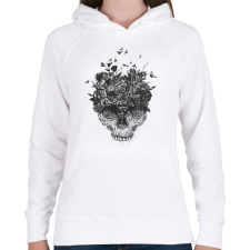 PRINTFASHION My head is a jungle - Női kapucnis pulóver - Fehér női pulóver, kardigán