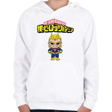 PRINTFASHION My hero academia All Might - Gyerek kapucnis pulóver - Fehér gyerek pulóver, kardigán