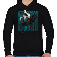 PRINTFASHION My Hero Academia Izuku Midoriya - Férfi kapucnis pulóver - Fekete férfi pulóver, kardigán