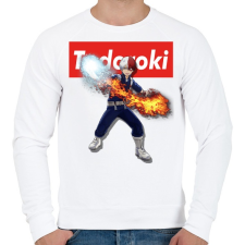 PRINTFASHION my hero academy todoroki - Férfi pulóver - Fehér férfi pulóver, kardigán