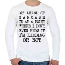 PRINTFASHION My level of sarcasm - black - Férfi hosszú ujjú póló - Fehér