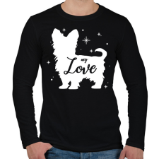 PRINTFASHION My love- Yorkie - Férfi hosszú ujjú póló - Fekete férfi póló