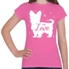 PRINTFASHION My love- Yorkie - Női póló - Rózsaszín női póló