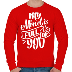 PRINTFASHION My mind is full - Férfi pulóver - Piros