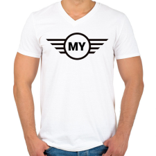 PRINTFASHION MY MINI - Férfi V-nyakú póló - Fehér férfi póló